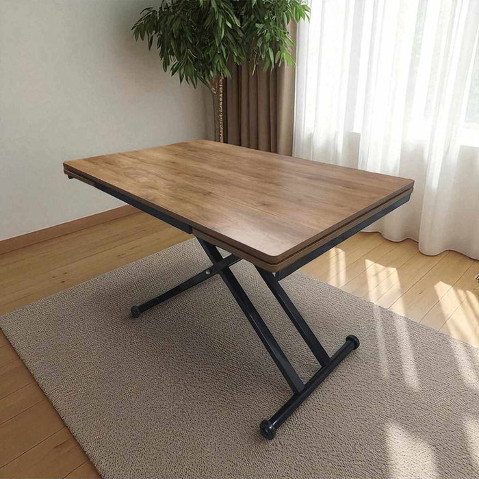 Hanah Home Mesa de Comedor Extensible Nogal y Negro